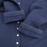 agnes b. Capuche オーガニックコットンメルトン長袖カーディガンプレッション サイズ3 カーディガン ブルー レディース アニエスベー【中古】5-1123T♪