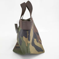 Herve Chapelier 新品 707W カモフラージュ コーデュラ舟型トートM 迷彩 定価41580円 バッグ カーキ レディース エルベシャプリエ【中古】5-1011G♪