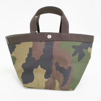 Herve Chapelier 新品 707W カモフラージュ コーデュラ舟型トートM 迷彩 定価41580円 バッグ カーキ レディース エルベシャプリエ【中古】5-1011G♪