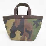 Herve Chapelier 新品 707W カモフラージュ コーデュラ舟型トートM 迷彩 定価41580円 バッグ カーキ レディース エルベシャプリエ【中古】5-1011G♪
