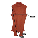 qualite シームレスタートルニット 定価15900円 リブ ホールガーメント セーター ニット オレンジ レディース カリテ【中古】5-1116T∞