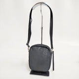Les basiques du sac レザー ポシェット ショルダーバッグ チャコールグレー レディース レバジック【中古】6-0321G∞