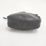 Les basiques du sac レザー ポシェット ショルダーバッグ チャコールグレー レディース レバジック【中古】6-0321G∞