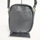 Les basiques du sac レザー ポシェット ショルダーバッグ チャコールグレー レディース レバジック【中古】6-0321G∞