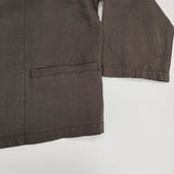Harriss FJ211-22051 コットンリネン 定価20900円 ノーカラージャケット チャコールグレー レディース ハリス【中古】6-0405M∞