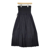 BEAUTY&YOUTH UNITED ARROWS ギャザースモッキングマキシスカート 2way 定価15400円 ロングスカート ブラック レディース ビューティアンドユース【中古】6-0502S∞