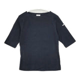 ORCIVAL ボートネック5分袖リブTシャツ OR-C0071 コットン 半袖Ｔシャツ カットソー ネイビー レディース オーシバル/オーチバル【中古】6-0405S∞