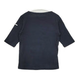 ORCIVAL ボートネック5分袖リブTシャツ OR-C0071 コットン 半袖Ｔシャツ カットソー ネイビー レディース オーシバル/オーチバル【中古】6-0405S∞