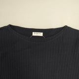 ORCIVAL ボートネック5分袖リブTシャツ OR-C0071 コットン 半袖Ｔシャツ カットソー ネイビー レディース オーシバル/オーチバル【中古】6-0405S∞