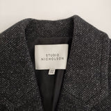 STUDIO NICHOLSON WEIR SNW リサイクルダブルツイード UK8 チェスターコート ブラック レディース スタジオ ニコルソン【中古】5-1018A♪