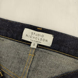 STUDIO NICHOLSON TANNARO SELEDGE DENIM セルビッジ インディゴ サイズS デニムパンツ ネイビー メンズ スタジオ ニコルソン【中古】5-1228G∞