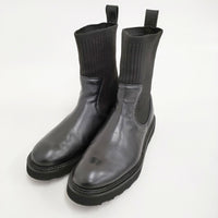 CAMINANDO BEAMS別注ニットカフアンクルブーツ サイズ7 定価37400円 ブーツ 24AW ブラック レディース カミナンド【中古】5-1011T♪