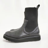 CAMINANDO BEAMS別注ニットカフアンクルブーツ サイズ7 定価37400円 ブーツ 24AW ブラック レディース カミナンド【中古】5-1011T♪