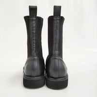 CAMINANDO BEAMS別注ニットカフアンクルブーツ サイズ7 定価37400円 ブーツ 24AW ブラック レディース カミナンド【中古】5-1011T♪