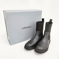 CAMINANDO BEAMS別注ニットカフアンクルブーツ サイズ7 定価37400円 ブーツ 24AW ブラック レディース カミナンド【中古】5-1011T♪