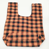 BEAMS リバーシブルチェックショッパーS 定価4950円 エコバッグ トートバッグ オレンジ グレー ユニセックス ビームス【中古】6-0212G∞