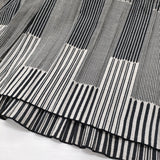 NUNO 須藤玲子 Loomed tunic プリーツ チュニック ノースリーブ ワンピース ブラック ホワイト レディース【中古】6-0324S♪