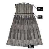 NUNO 須藤玲子 Loomed tunic プリーツ チュニック ノースリーブ ワンピース ブラック ホワイト レディース【中古】6-0324S♪