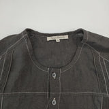 Vlas Blomme ウォッシュドリネンレースステッチブラウス 定価41800円 13110035 ブラウス シャツ チャコールグレー レディース ヴラスブラム【中古】6-0408M∞
