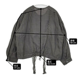 Vlas Blomme ウォッシュドリネンレースステッチブラウス 定価41800円 13110035 ブラウス シャツ チャコールグレー レディース ヴラスブラム【中古】6-0408M∞