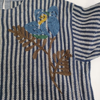 45R/45rpm カルゼヒッコリープルメリア刺繍ワンピース 定価66000円 ネイビー レディース フォーティーファイブアールピーエム【中古】5-1001M♪