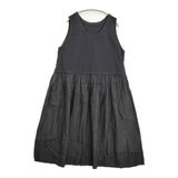 nest Robe コットンリネンドッキング ノースリーブ ロングワンピース 01242-1519 ワンピース 24SS ブラック レディース ネストローブ【中古】6-0407S♪