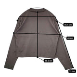 handvaerk ペルー製 モックネック IP42-02 長袖Ｔシャツ カットソー ロンＴ グレー レディース ハンドバーク【中古】6-0222M∞