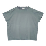 handvaerk IP42-01 フレンチスリーブ 半袖Ｔシャツ カットソー ブルーグリーン レディース ハンドバーク【中古】6-0510S∞