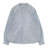 ORCIVAL OR-B0273 コットンバンドカラーシャツ ストライプ 長袖シャツ ブルー ホワイト レディース オーシバル/オーチバル【中古】6-0222M∞