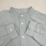 ORCIVAL OR-B0273 コットンバンドカラーシャツ ストライプ 長袖シャツ ブルー ホワイト レディース オーシバル/オーチバル【中古】6-0222M∞