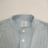 ORCIVAL OR-B0273 コットンバンドカラーシャツ ストライプ 長袖シャツ ブルー ホワイト レディース オーシバル/オーチバル【中古】6-0222M∞