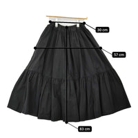 mina perhonen 未使用 moment ティアードスカート 38 定価77000円 ada5425 ロング 25AW ブラック レディース ミナペルホネン【中古】5-0930G♪