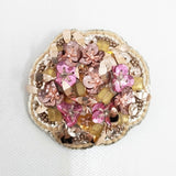 tamas スパンコール ビーズ ブローチ ゴールド ピンク レディース タマス【中古】5-1112G◎