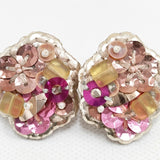 tamas スパンコール ビーズ アクセサリー イヤリング ゴールド ピンク レディース タマス【中古】5-1112G◎