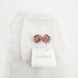 tamas スパンコール ビーズ アクセサリー イヤリング ゴールド ピンク レディース タマス【中古】5-1112G◎