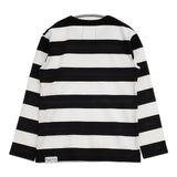 agnes b. BIOTOP ビオトープ 別注 コットンワイドボーダー 長袖Ｔシャツ カットソー ロンＴ ホワイト ブラック レディース アニエスベー【中古】6-0117M∞