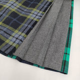 O'NEIL OF DUBLIN キルトスカート ラップスカート マキシ丈 マルチコンビ 定価39600円 ネイビー グリーン レディース オニールオブダブリン【中古】5-1123T♪