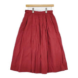 YAECA WRITE 98662 TUCK SKIRT コットンリネン タックスカート ロングスカート レッド RED レディース ヤエカ ライト【中古】6-0215M∞