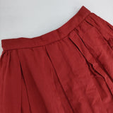 YAECA WRITE 98662 TUCK SKIRT コットンリネン タックスカート ロングスカート レッド RED レディース ヤエカ ライト【中古】6-0215M∞