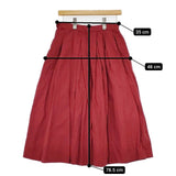 YAECA WRITE 98662 TUCK SKIRT コットンリネン タックスカート ロングスカート レッド RED レディース ヤエカ ライト【中古】6-0215M∞
