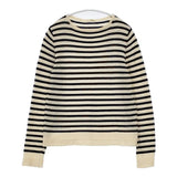 n100 n-8024-36 カシミヤ ボーダー セーター ニット アイボリー ネイビー レディース エヌワンハンドレッド【中古】5-1129T∞