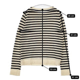 n100 n-8024-36 カシミヤ ボーダー セーター ニット アイボリー ネイビー レディース エヌワンハンドレッド【中古】5-1129T∞