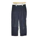 MHL. 595-6143502 リネンコットン クロップドパンツ 濃紺 ネイビー レディース エムエイチエル【中古】6-0405M∞