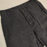 MHL. 595-6143502 リネンコットン クロップドパンツ 濃紺 ネイビー レディース エムエイチエル【中古】6-0405M∞