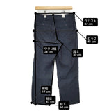 MHL. 595-6143502 リネンコットン クロップドパンツ 濃紺 ネイビー レディース エムエイチエル【中古】6-0405M∞