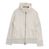 sirone 日本製 コットン ダブルジップ パーカー ライトグレー レディース シロネ【中古】6-0117M∞