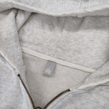 sirone 日本製 コットン ダブルジップ パーカー ライトグレー レディース シロネ【中古】6-0117M∞