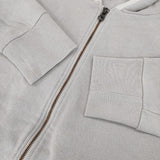 sirone コットン ダブルジップ 日本製 綿 パーカー グレージュ レディース シロネ【中古】6-0117M∞