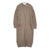 KURASHI&Trips ウール混 リブニット ロング カーディガン ブラウン レディース クラシアンドトリップス/北欧、暮らしの道具店【中古】5-1123T♪