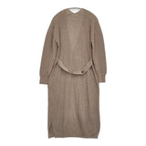 KURASHI&Trips ウール混 リブニット ロング カーディガン ブラウン レディース クラシアンドトリップス/北欧、暮らしの道具店【中古】5-1123T♪